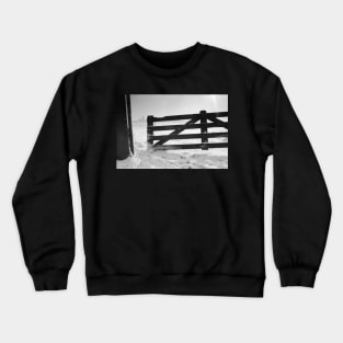 Fence in snow landscape Crewneck Sweatshirt